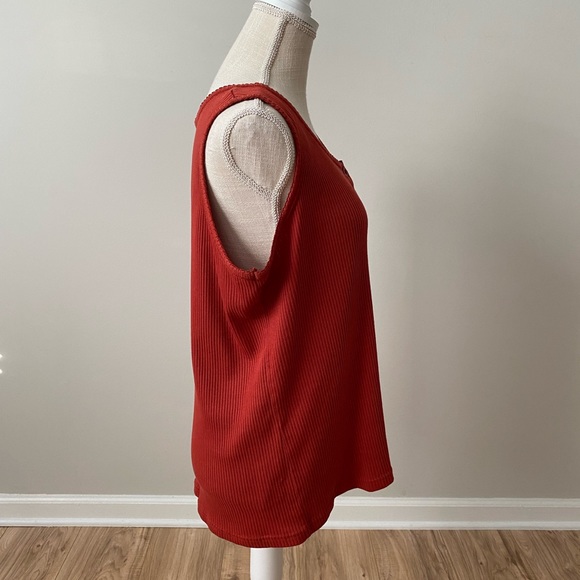 Ribbed Sleeveless Tank Orange - Picture 4 of 7